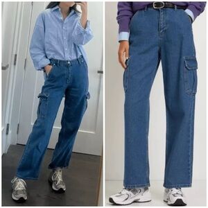 The Frankie Shop Kai Cargo Blue Jeans SZ M